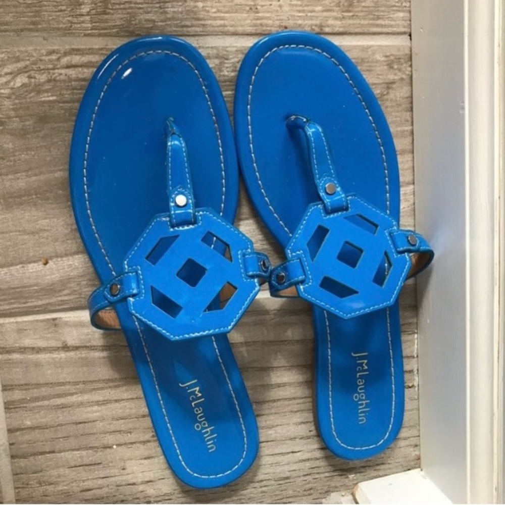 J.McLaughlin royal blue patent leather summer sandals!